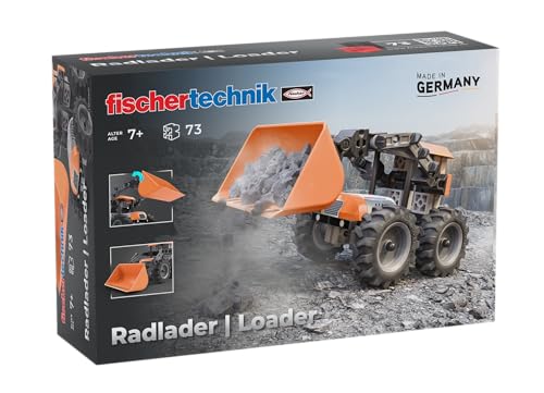 Fischertechnik Loader 576106 – Gioco Educativo Di Costruzione, Caricatore A Ruote Da Assemblare Per Bambini A Partire Dai 7 Anni, Arancione