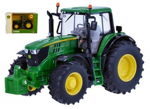 Modellino In Scala Compatibile Con John Deere 6195 M Tractor 1:32 Britains Lc43150