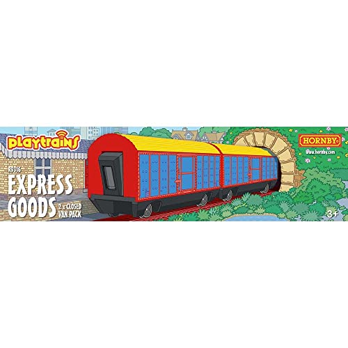 Hornby Playtrains, Pacchetto Furgone Chiuso Express Goods Per Playtrains Treni A Batteria Telecomandati, Set Di Trenini Giocattolo Per Bambini Accesso