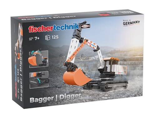 Fischertechnik Digger 576104 – Kit Di Costruzione Educativo, Escavatore Giocattolo Da Montare, Per Bambini A Partire Dai 7 Anni, Arancione