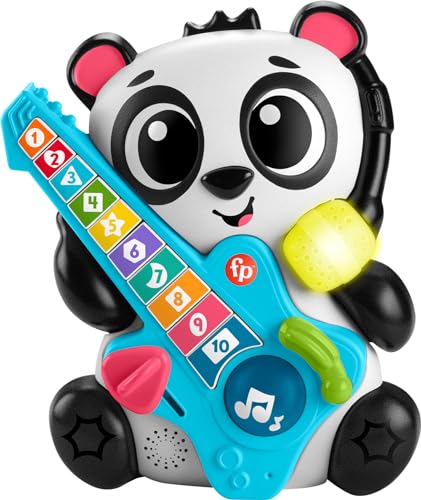 Fisher-Price Link Squad Jam & Count Panda Giocattolo Di Apprendimento Per Bambini Con Musica E Luci A Partire Dai 9 Mesi, Versione Inglese Britannica,