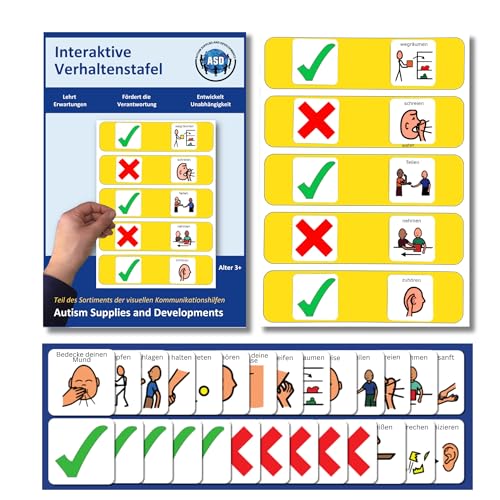 Autism Supplies And Developments- Plastic Visual Interactive Behaviour Board (Tedesco), Colore Blu, Int_De