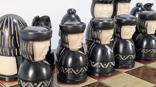 Tagua - Set Di Scacchi, Commercio Equo E Solidale, Ecuador Tagua Carving, Solo Pezzi In Avorio Vegano, Tavola Non Inclusa