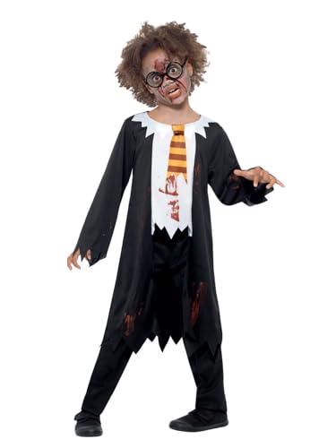 Smiffys Studente Zombie, Bianco E Nero, Con Toga, Camicia E Cravatta Inclusi