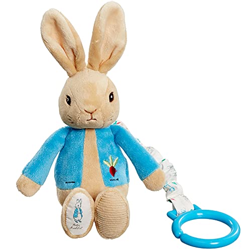 Rainbow Designs Po1451 Beatrix Potter Peter Rabbit Jiggle Attachable Soft Toy - Unisex Pram Toy For Toddlers And Babies