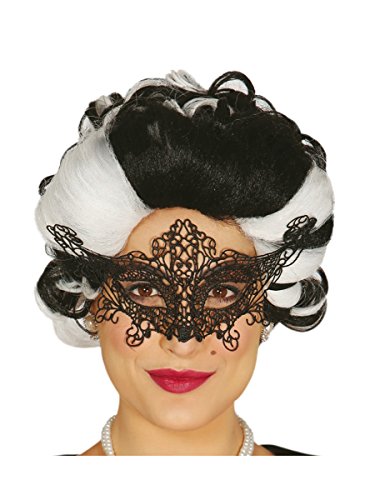 Fiestas Guirca- Maschera Domino In Pizzo, Colore Nero, Taglia Unica, 12715
