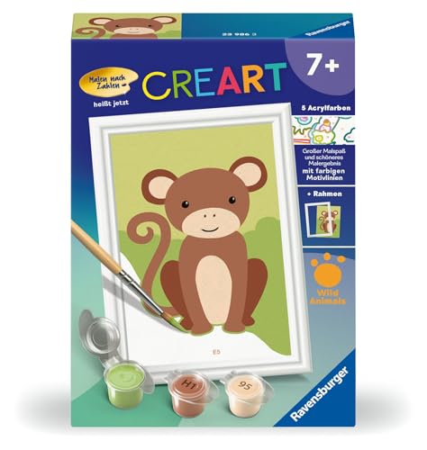 Ravensburger Creart 23986-Dipingere Con I Numeri, Motivo: Scimmietta, Dai 7 Anni In Su, 23986