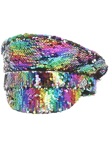Smiffys Cappello Da Capitano Con Paillettes, Arcobaleno