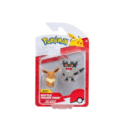 Pokémon Pkw3577 Battle Figure Pack - Mauzinger & Evoli, Personaggi Ufficiali Dettagliati, 5 Cm Ciascuno
