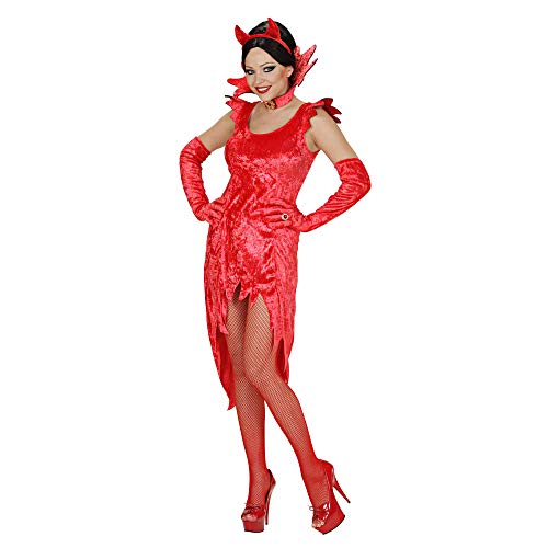 W Widmann Milano Party Fashion - Costume Devil Lady, Vestito, Guanti, Collana, Diavolo, Demone, Halloween