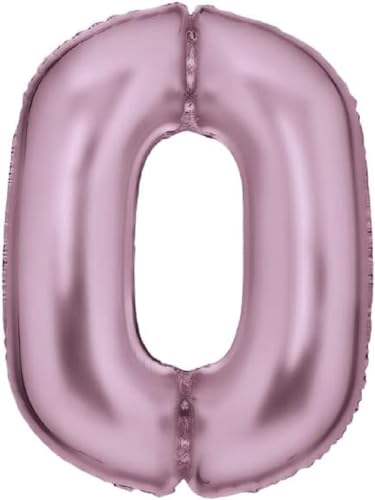 Grande Numero 0 Silk Lustre Rosa Pastello Palloncino N34, Confezione Da 86 Cm