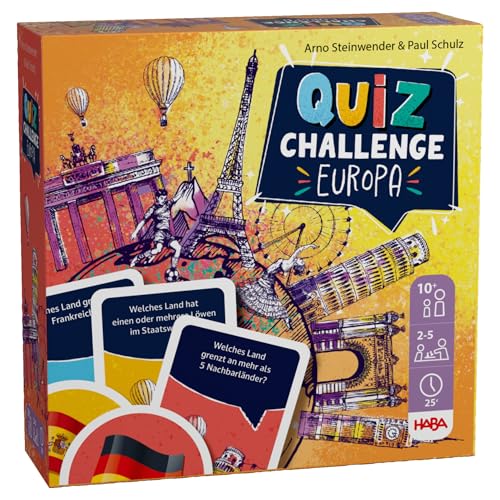 Haba Quiz Planet Europa, Con 180 Quiz E Molte Domande, Gioco Da Portare O Regalo Per Giocatori Dai 10 Anni In Su, 2012198001