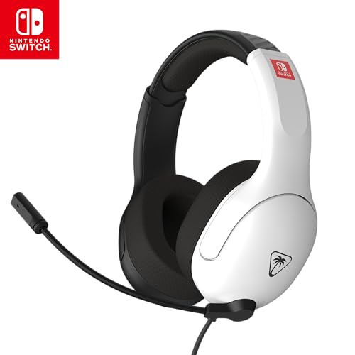 Turtle Beach Cuffie Da Gioco Cablate Airlite Fit Nere E Bianche Con Licenza Ufficiale Per Tutti I Nintendo Switch - Microfono Flip-And-Mute, Padiglion