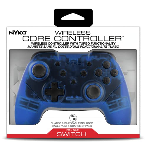 Nyko Wireless Core Controller - Bluetooth Pro Controller Alternative With Turbo And Android/Pc Compatibility For Nintendo Switch - Bleu [Edizione: Fra