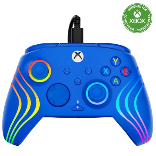 Turtle Beach Afterglow Wave Controller Gamepad Rgb Cablato Blu - Con Licenza Per Xbox Series Xs, Xbox One E Windows - Pulsanti Programmabili, Grillett