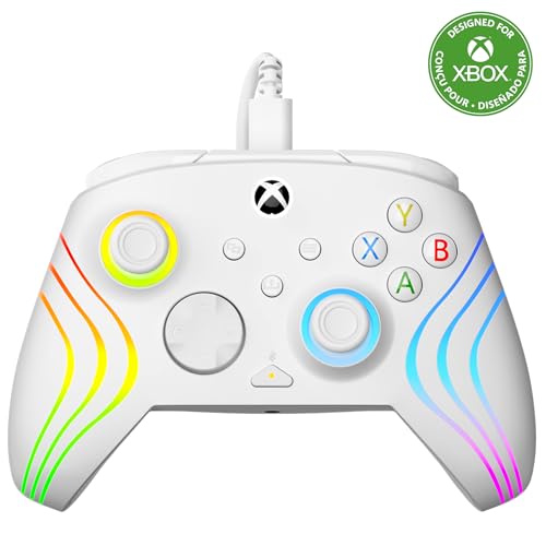 Turtle Beach Afterglow Wave Controller Gamepad Rgb Cablato Bianco - Con Licenza Per Xbox Series Xs, Xbox One E Windows - Pulsanti Programmabili, Grill