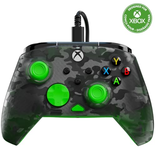 Turtle Beach Rematch Core Camo Nero/Verde - Gamepad Cablato - Con Licenza Per Xbox Series Xs, Xbox One E Pc - Pulsanti Audio, Motori Rumble E Grillett