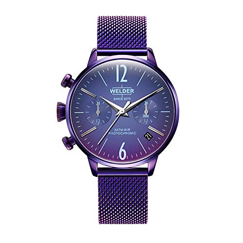 Welder Moody Wwrc740 - Orologio Analogico Al Quarzo, Con Cinturino In Acciaio Inox, Lilla, Bracciale