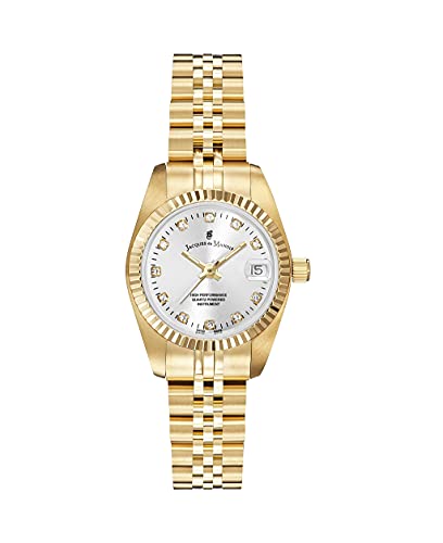 Jacques Du Manoir Inspiration Mini Swiss Made Gold - Dameshorloge - Nro.12 - Swiss Made - Goud - Rvs Horlogeband - 26 Mm