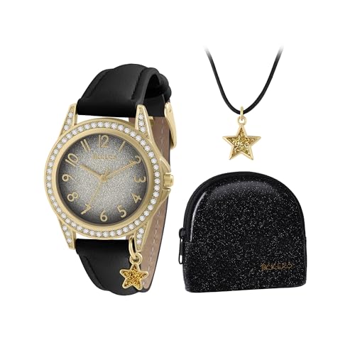 Tikkers Set Regalo Con Orologio, Collana E Borsetta A Forma Di Stella, Colore: Nero, Nero , Stella