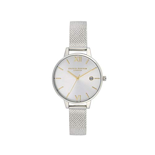 Olivia Burton Sunray Boucle Mesh Watch – Argento & Oro – Ob16De02