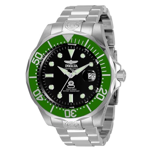 Invicta Pro Diver, Orologio Da Polso Da Uomo, Automatico, Analogico, In Acciaio Inox, Diametro Cassa 47 Mm, Nero/Argento 3047, Nero/Argento