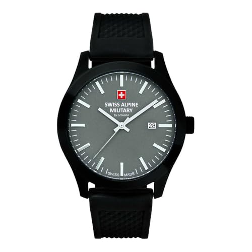 Swiss Alpine Military By Grovana Orologio Da Polso Da Uomo Nero 7055-1878Sam, Cinghia
