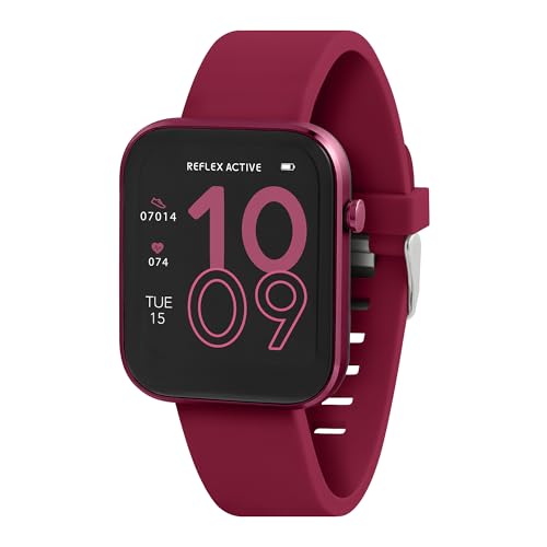 Reflex Active Smart Watch Ra12-2158 - Orologio Fitness Con Cinturino Rosso, Bacca, Moderno