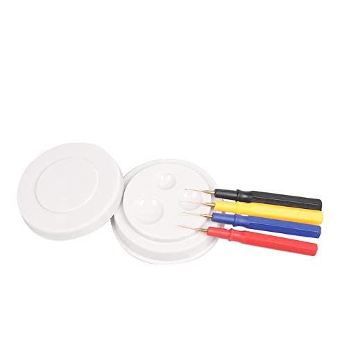 Greethga Set Di Olio Per Orologi, 1 Piatto Dell'Olio + 4 Penne Erogatrici Per Olio, In Plastica, Strumento Per La Riparazione Di Orologi, Come Mostrat