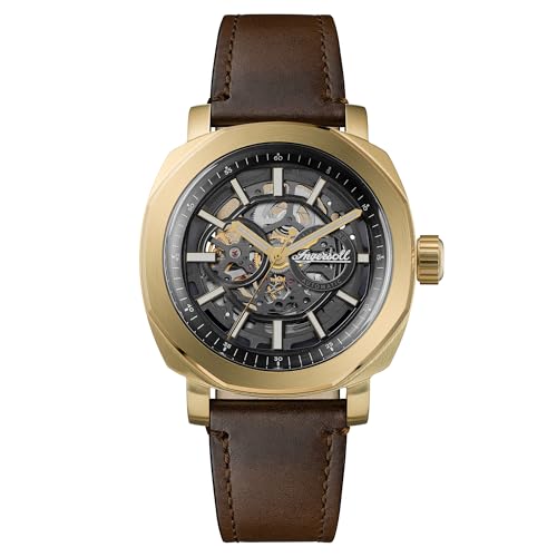 Ingersoll The Outrider 44 Mm Orologio Automatico Da Uomo Con Quadrante Nero E Cinturino In Pelle Marrone