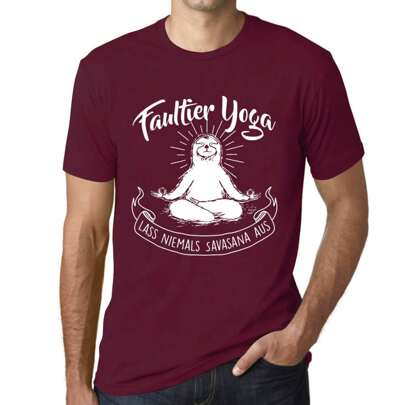 T-shirt Lazy Yoga da uomo – Yoga difettoso – T-shirt grafica eco-responsabile Regalo vintage Novità
