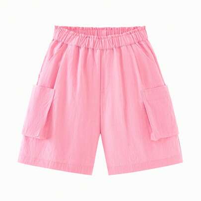 Shorts a vita alta per ragazze, design a panciera, leggeri e ad asciugatura rapida