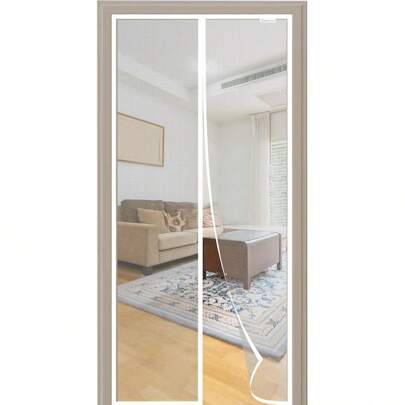Rivestimento magnetico per finestre da 140x210 cm, modelli più recenti del 2023, tende antizanzare, senza bisogno di forare - bianco
