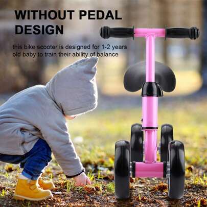 Allenamento dell'equilibrio, mini bici, monopattino, girello, monopattino per bambini da 1 a 2 anni (rosa)
