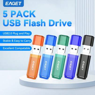 5 confezioni da 64GB Drive Flash USB 2.0 in 5 colori, chiavetta memoria da 4GB, capacità 32GB/16GB/8GB/4GB, unità flash USB, chiavetta USB, plug and p