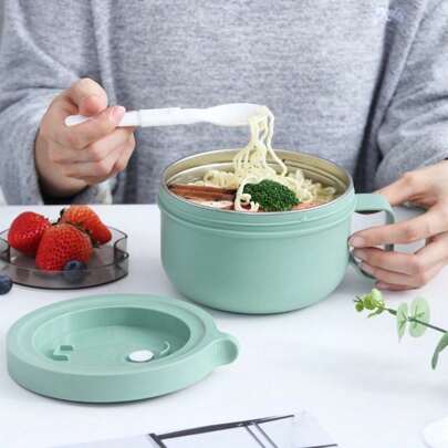 Secchio termico per alimenti in acciaio inossidabile da 450 ml, portatile, pieghevole, set da pranzo per studenti e professionisti, sigillato e a tenu
