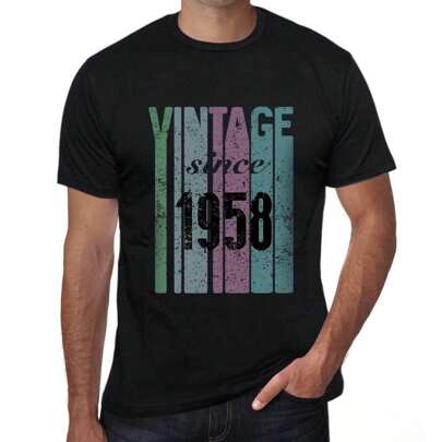 T-shirt da uomo vintage since 1958 – vintage since 1958 – 66 anni t-shirt grafica idea regalo 66° compleanno vintage anno 1958 novità