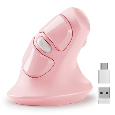 Mouse Wireless A Doppio Ricevitore Usb E Tipo C, Mouse Wireless Ergonomico Verticale, Mouse Wireless Da Ufficio, Mouse Da Designer, Mouse Wireless Ros