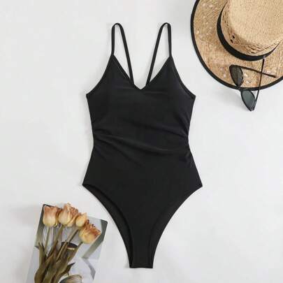Bikini sexy da donna, costumi interi da donna, costumi da bagno monospalla taglio alto 2025 per donna, monokini per il bagno in spiaggia