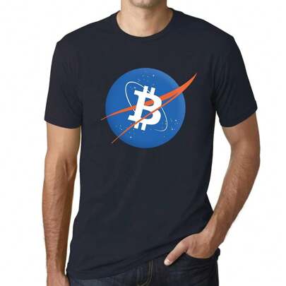 T-shirt da uomo Bitcoin Btc Style Nasa Hodl Crypto Traders – Bitcoin Btc Nasa Style Hodl Crypto Traders – T-shirt grafica eco-responsabile Regalo vint