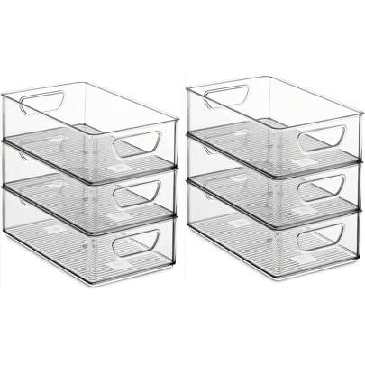Organizzatore per frigorifero, set da 6, per tenere in ordine il frigorifero, impilabile, organizer, organizer per frigorifero, cucina, frigorifero, a