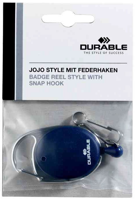 [8324-07] DURABLE Porte-badge avec Clip avec enrouleur 80 cm Ovale Bleu Pqt d...
