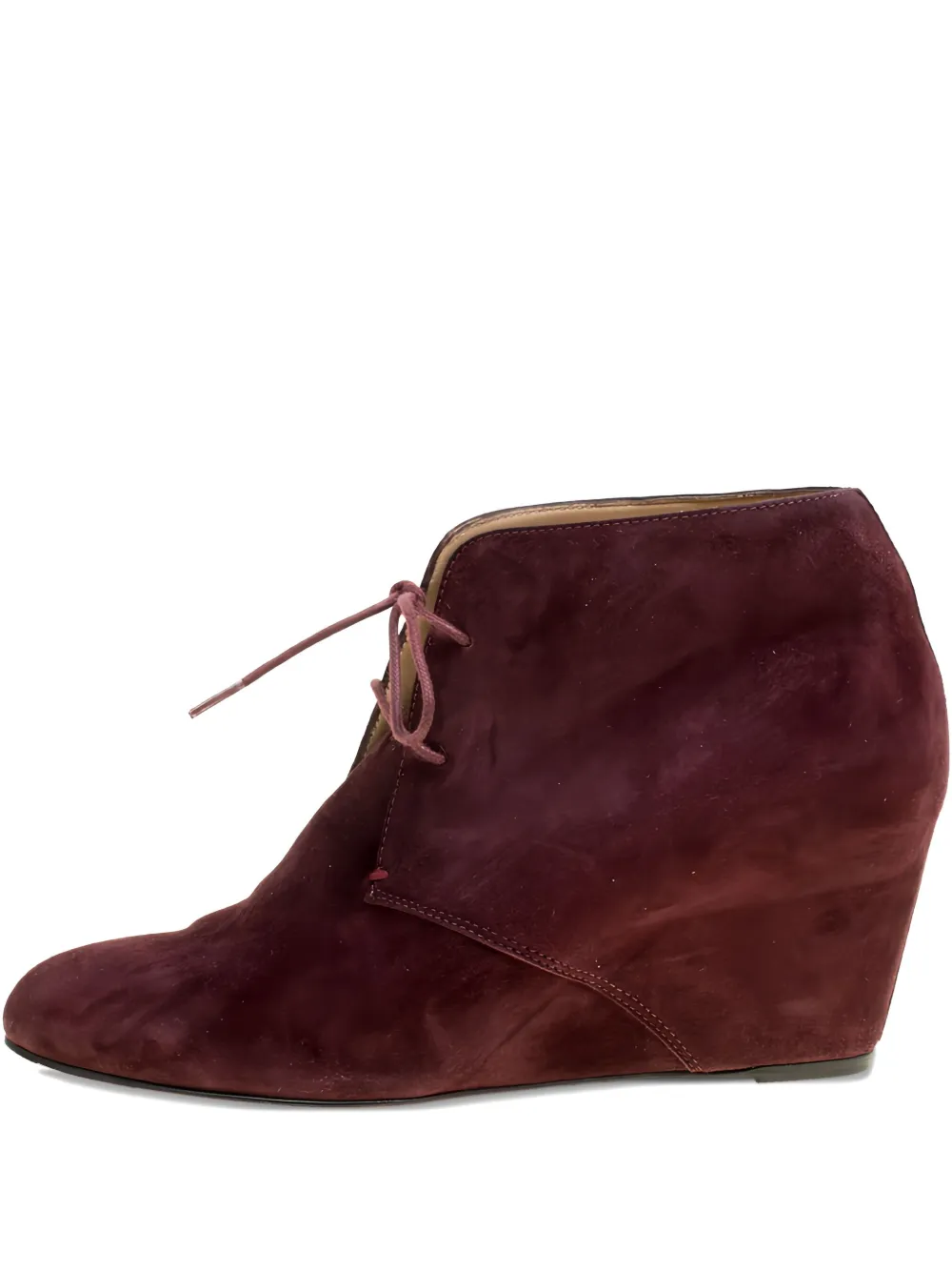 Christian Louboutin Pre-Owned 75mm Compacta suede wedge boots - Rosso
