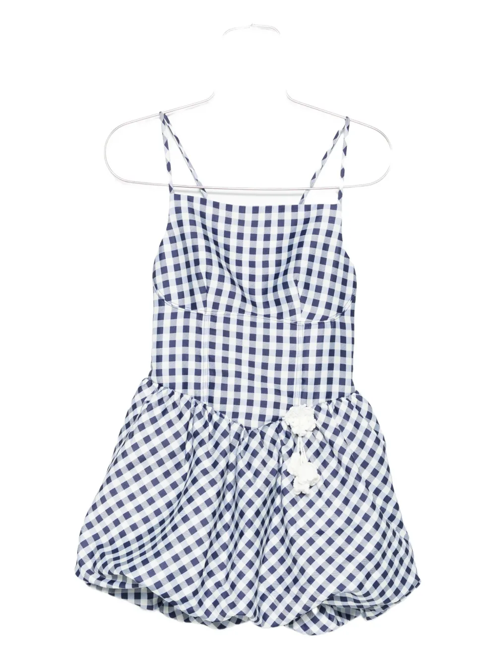 Self-Portrait gingham-pattern sleeveless mini dress - Blu