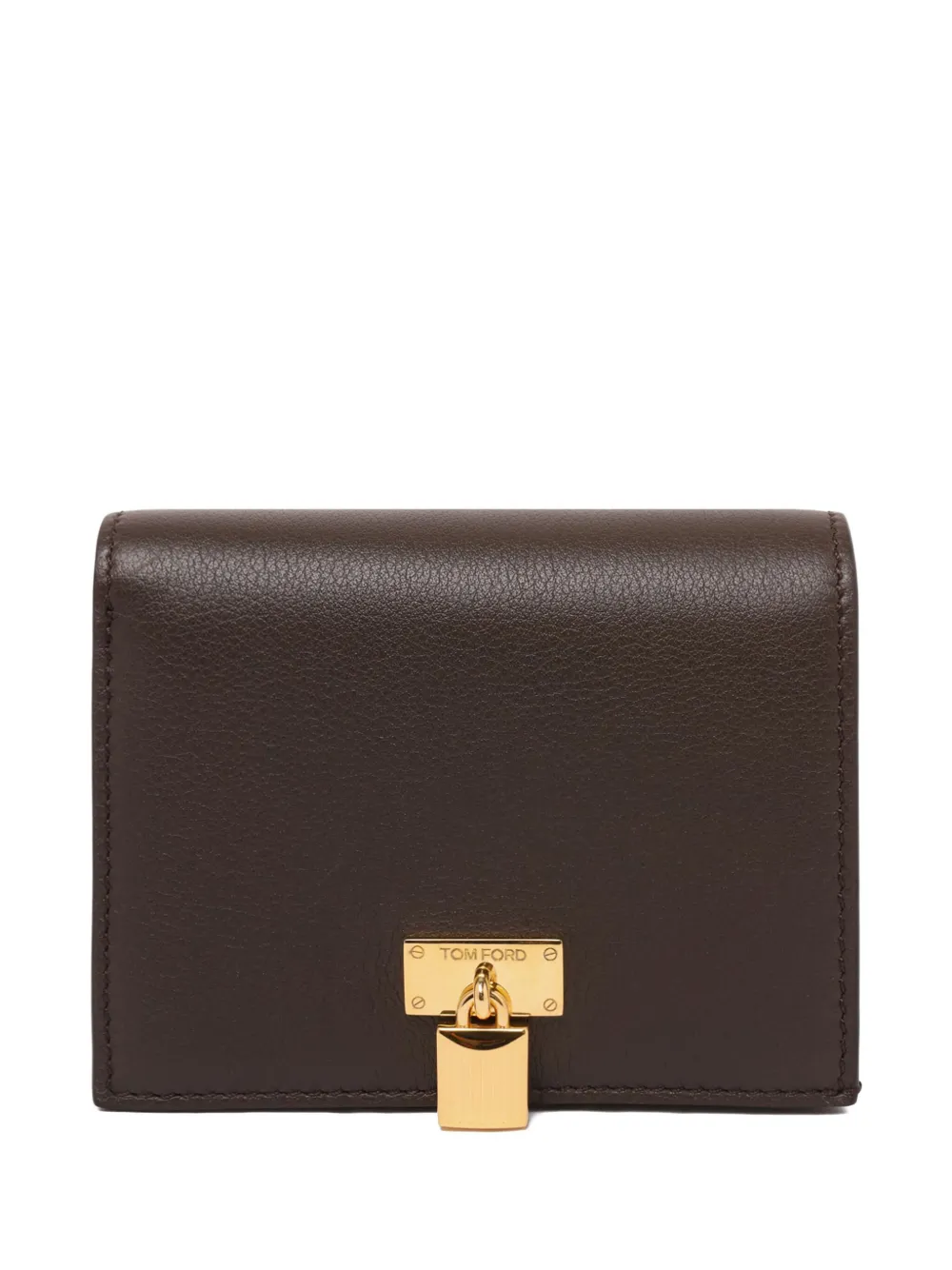 TOM FORD padlock leather wallet - Marrone