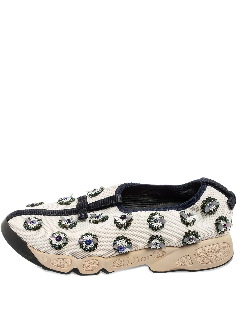 Christian Dior Pre-Owned mesh embellishment sneakers - Bianco