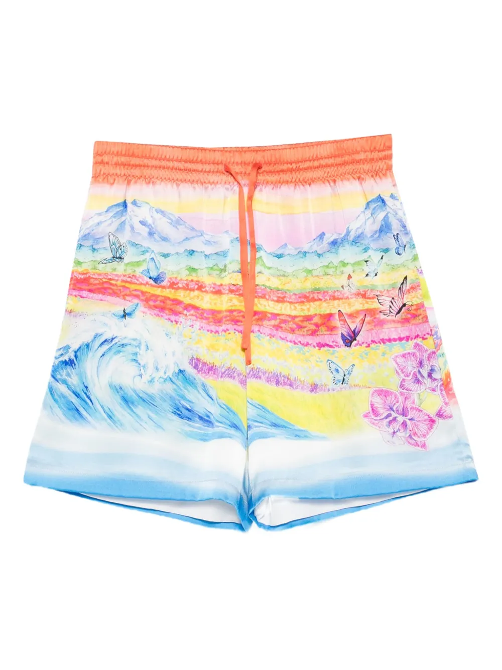 Casablanca landscape-wave print shorts - Arancione