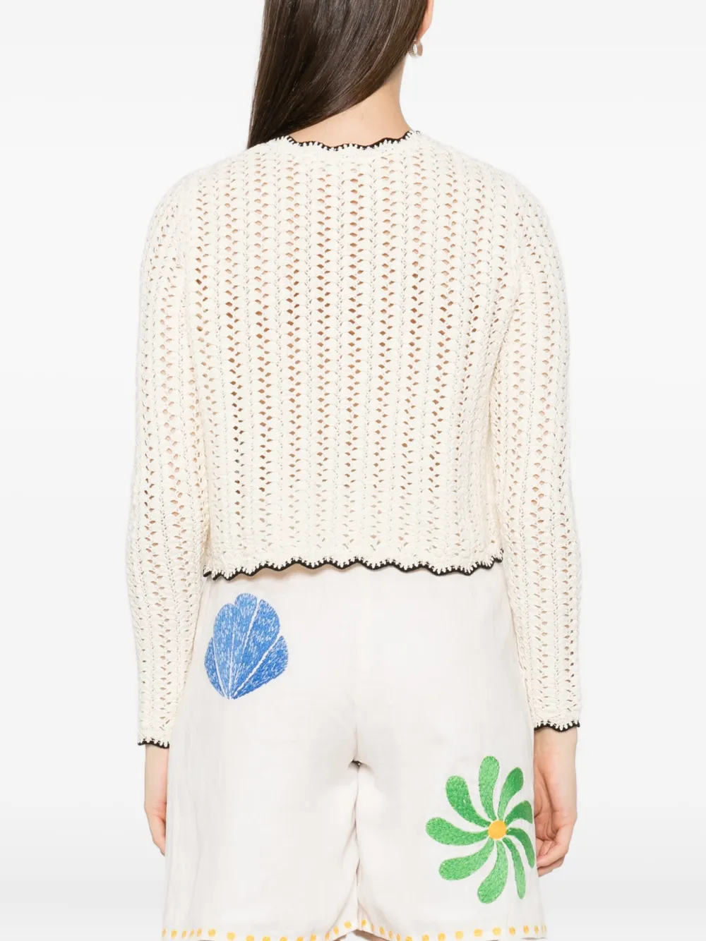 Ba&Sh Sheila scalloped-trims cardigan - Toni neutri