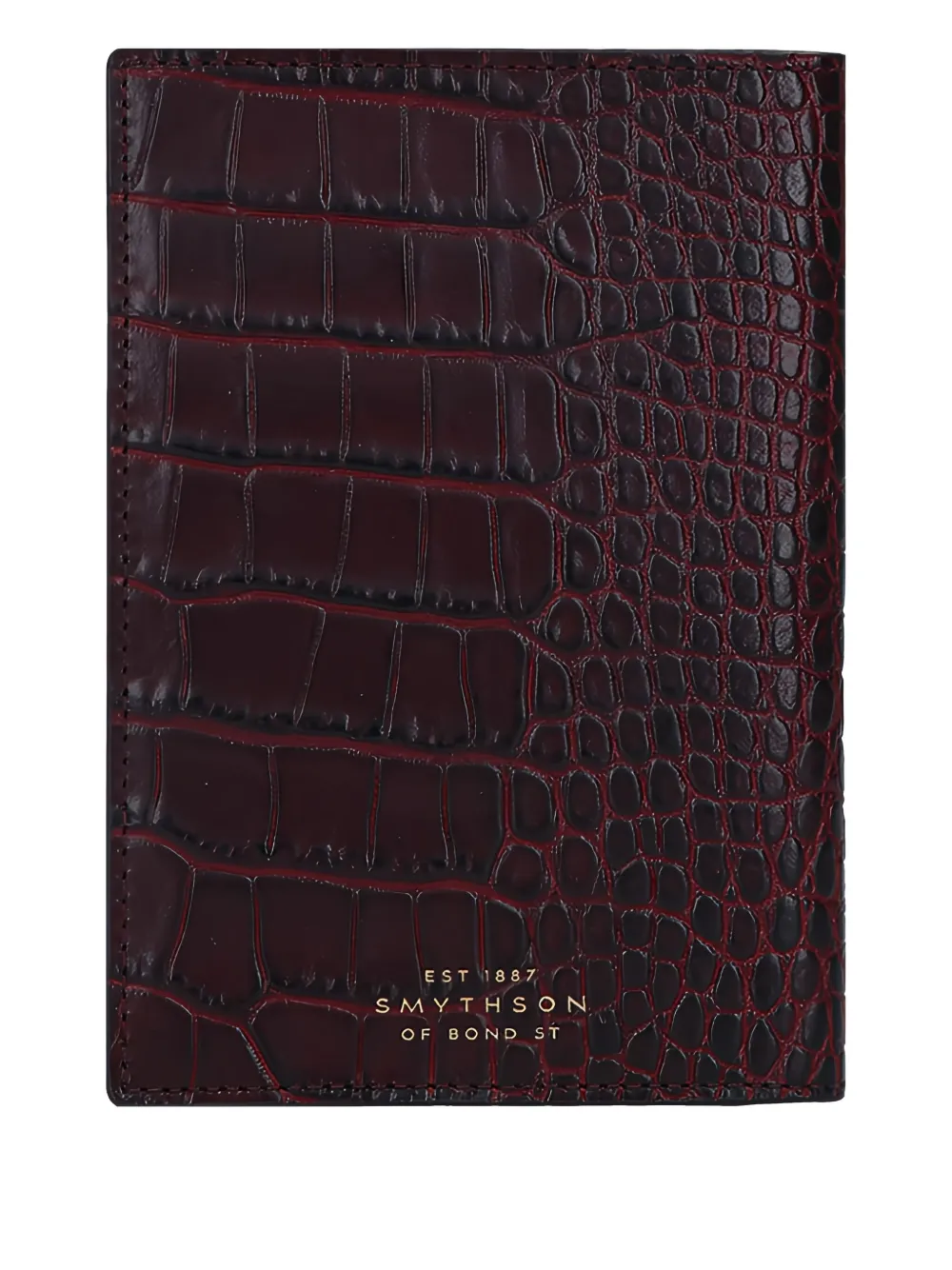 Smythson crocodile-embossed passport holder - Rosso