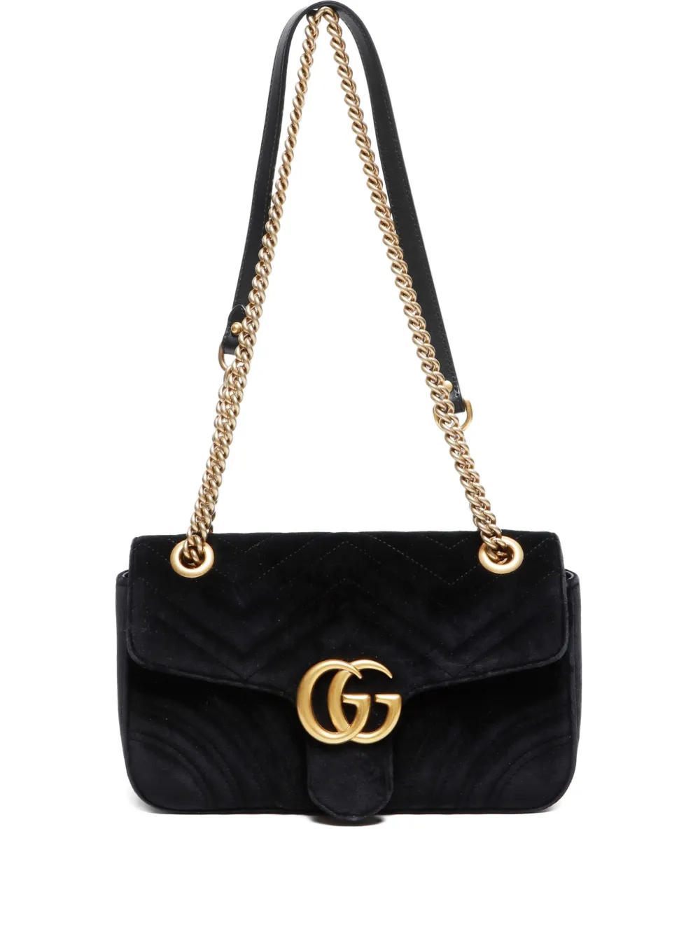 Gucci Pre-Owned 2010s GG Marmont velvet shoulder bag - Nero